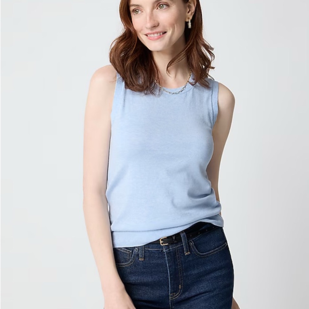 NWT J. Crew Classic Cotton Sweater Shell Sky Blue XS